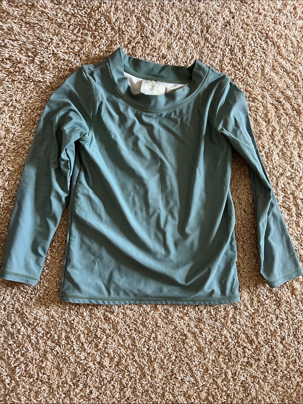 Kids Long Sleeve Swim Rashguard - Teal Green